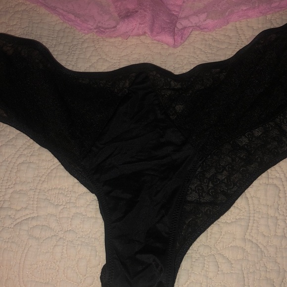 Victoria's Secret Pink and Black Lace Panties - Picture 3 of 5